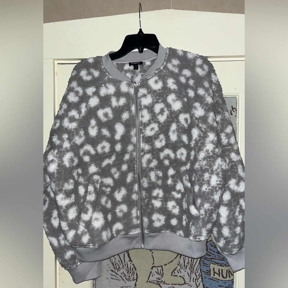 Gray and White Jacket from Express